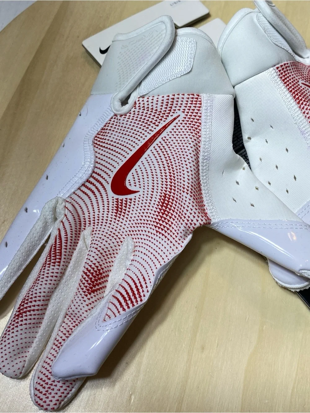 Nike Vapor Jet Youth Football Gloves White Red Size Large L/G/G New With Tags